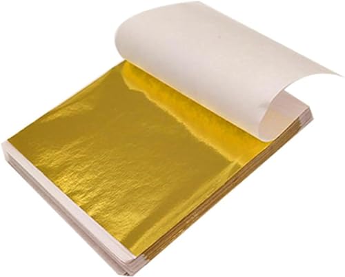 200 Pcs Gold Leaf Sheets, Gold Foil Sheet for Art Leaf Foil Paper for Crafts Resin Arts, Furniture, Canvas, Decorating etc