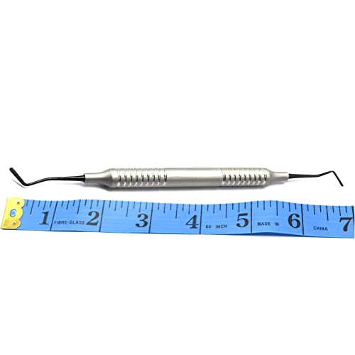 Muskalmed 3403454132056 Dental Amalgam Filling Instrements Composite Shaper Carver Burnisher And Plugger Instruments (Flat Ends Filling Carver) Titanium Coated Black thumb #1