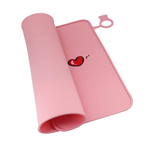 Gemseek Heat Resistant Silicone Kids Placemats, Washable Cute Pink Dining Table Place Mat For Toddlers Childrens #TOP5