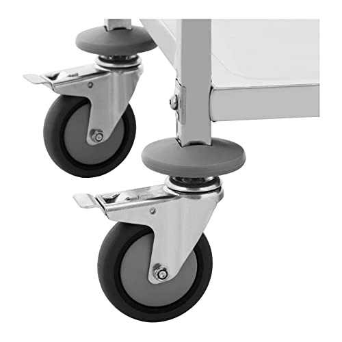 Royal Catering RCSW-108 serveerwagen 2 boorden 70 x 38 x 3 cm 72 kg keukenwagen roestvrij staal keukenrolwagen trolley… - Afbeelding 4