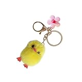 Amosfun Lindo Bolso De Mano Billetera Para Niños Mochila Llaveros Puff Llavero A Granel Llavero De Muñeca Rellenos De Huevo De Pascua Colgante De Muñeca Pollito Regalo Patito Rosa Canasta