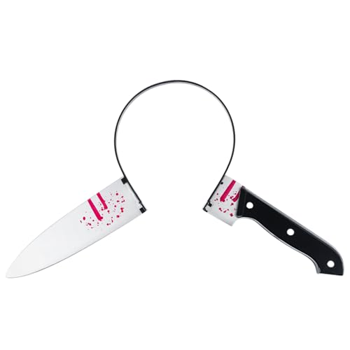 ROSAUI Karneval Kostüm Zubehör für Erwachsene – Lustiges Horror Stirnband mit Fake Wunden – Schnelle Verkleidung für Fasching & Mottopartys Messer im Kopf, 1X Halloween Haarreif