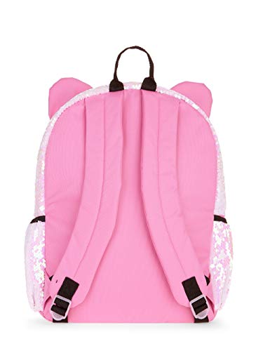 Kitty Cat Sequin Backpack For Girls -- Deluxe Kitten Backpack With 2 Way Sequins, 16 Inch #TOP1