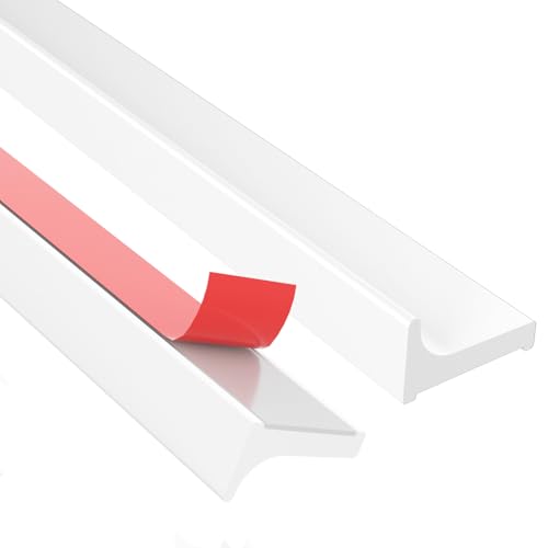 alophoty 1M Barrera Agua Ducha Blanco - Perfil Silicona Ducha, Impermeable, Plegable, Fácil Instalación, Previene Desbordamientos y Filtraciones