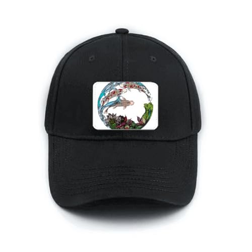 Casquette de baseball noire réglable chapeau soleil homme femme motif carpe
