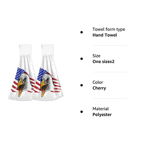 Boccsty Patriotic Star Eagle Hanging Kitchen Towels 2 Pcs Usa Flag 4Th Of July Memorial Day Independence Day Dish Towels Absorbent Hand Towel For Bathroom Farmhouse #TOP7
