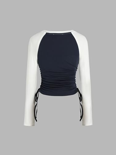 CIDER Color Block Sweaters Slim Fit Dressy Tops for Women Active Long Sleeve Tops Daily Casual4