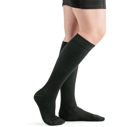 Image of Actifi Cotton Comfort 20-30 mmHg Knee High Compression Socks, Closed Toe, Breathable Fabric - Best for Athletic Running, Cycling and Fatigue Relief