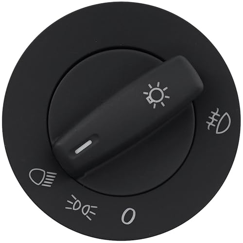 ANBOO Auto Lichtschalter, Scheinwerferschalter 1K0941431B, Kippschalter, Schwarz, AUTO, für VW Golf V (2003-2008), Passat, Touran, Golf 5, 6, Tiguan, Caddy, Passat B6