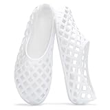 Project Cloud Jelly Shoes Women - Lightweight & Water-Resistant Women's Flats Sandals - Non Slip Womens Shoes - Perfect Summer Jelly Flats for Women 2026 (Jellz, Whit, 11) White