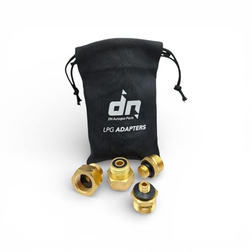 DN Autogas Parts Set di adattatori per bombole di gas GPL (4 pezzi) con custodia – adattatori europei di riempimento per regolatore di pressione tedesco G.12/KLF