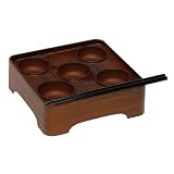 サンメニー 本格 一体型 仏膳 仏壇 用 お供え膳 山中漆器 日本製 お霊供膳 お供え膳セット 国産 仏具 仏膳器 仏膳台 現代仏壇 仏具小物 ウォールナット 毎日のお供え お参りに 手元供養 ペット 供養 小さな スペース にも 飯碗 汁椀 平椀 壺椀 高月 幅17.0×長さ17.0×高さ5.0cm [Sunmany]