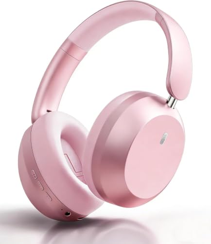 Image of Wentronic Y05 Wireless Bluetooth Headphone, Noise Cancelling, Pink | Wireless Over-Ear Headphones, Hi-Res Audio, 48H Playtime, Built-in Mic, Comfort & Connectivity, Works with iOS, Android & PC