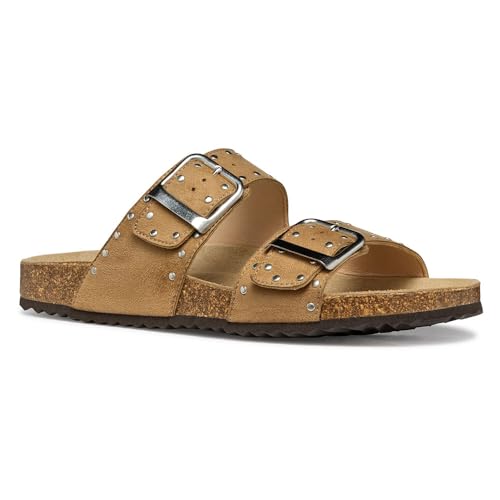 Geox - D BRIONIA R I, Sandalia Plana Mujer, Nude,