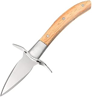 Hemoton Oyster Shucking Clam Shellfish Seafood Opener Tools with Leather Case Stainless Steel Oyster Shucker Cutters Seafood Tools