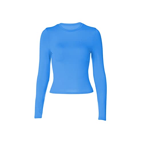 Skimmings Dupes Long Sleeve Shirt Tops Women Y2k Tight Skinny Slim Fitted Tee Solid Color Basic Crop Top Pullover Tshirt3