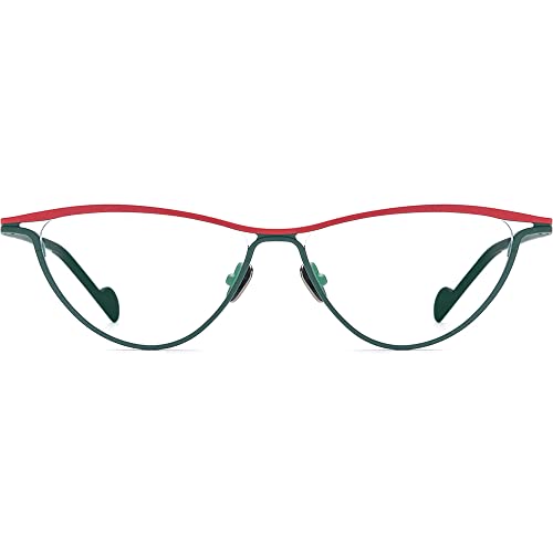 Image of FONEX Colorful Pure Titanium Glasses Frame Women Retro Round Eyeglasses