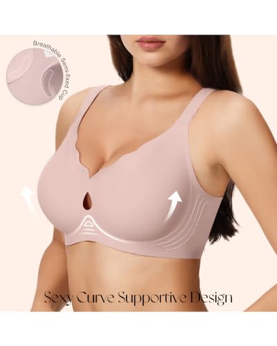 Image of Womens Wireless Jelly Bras No Underwire Support Push Up Removable Straps (U /Cross /Halter) Everyday Sports Bra