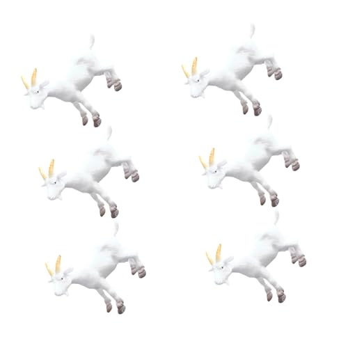 TOYANDONA 6 Statuette Di Capra Miniatura in Pvc Realistiche, Decorazioni Per Casa e Miniature Artigianali, Ornamenti Da Tavolo Per Giardini in Miniatura e Vasi, Set Da 6 Pezzi