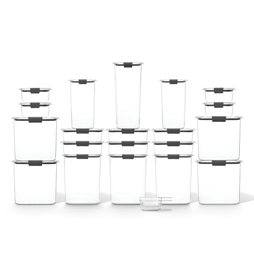 Image of Rubbermaid Brilliance BPA-Free Airtight Food Storage Containers with Lids Set of 20 with Scoops Perfect for Kitchen and Pantry Organization