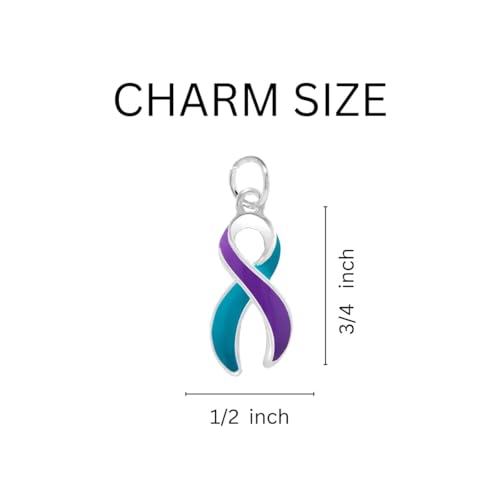 Fundraising For A Cause Suicide Awareness & Prevention Teal & Purple Rope Bracelet - Perfect for Support Groups, Gift-Giving, Events and Fundraising, 8 inch, Sterling Silver , sterling silver3