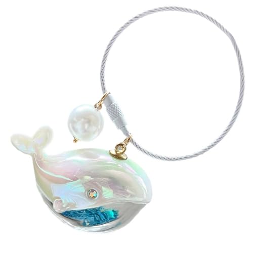 CNAFGBGG 1PC Whale Keychain, 4" Acrylic Keyring Animal Doll Bag Charm for Car Key Handbags Tote Purse Backpack Accessories, Gift