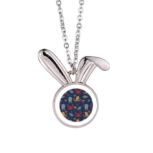 Collier pieuvre motif vie marine anti-ternissement pour peau sensible