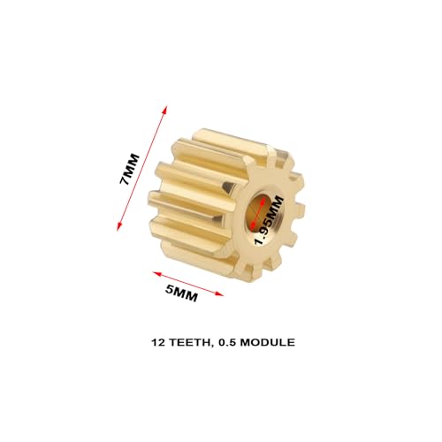 Engranajes de motor de 12 dientes de latón para coche RC y robot 4