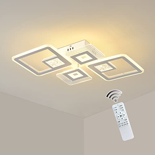 Lustre plafonnier LED 78W variable 3000K-6500K pour changer d'ambiance