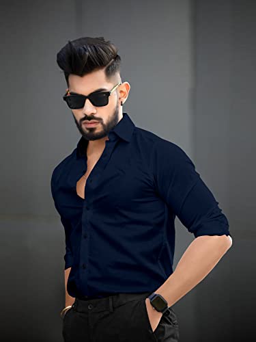 Image of Men's Cotton Solid Full Sleeves Regular Fit Casual Shirt and Pant