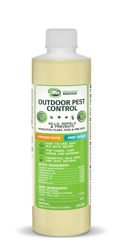Mosquito Magician Liquid Concentrate – Kills Mosquitoes, Fleas &amp; Fire Ants, Repels and Prevents Ticks – Essential Oil Yard Treatment Spray – Use with Sprayers, Foggers &amp; Misting Systems – 6 oz, Mint
