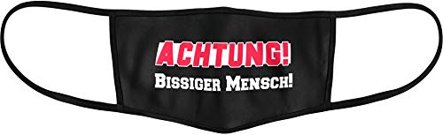 TASSENTICKER Rahmenlos Masque avec motifs Inscription en allemand "Acht!" Bissiger mensch!"