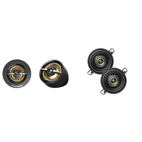 PIONEER TS-A301TW 20mm Dome Tweeter and TS-A879 3-1/2" 2-Way Speaker Bundle for Car Audio System Upgrade