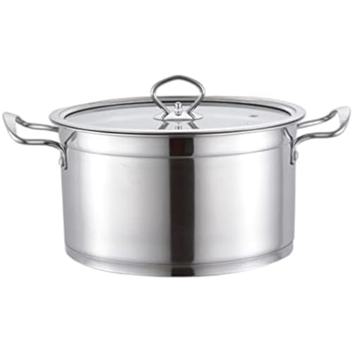 NICROSE 両手鍋 鍋 ih対応 パスタ鍋 カレー鍋 寸胴鍋 ステンレス ふた付き スープジャー 3層底 スープポット なべ 深鍋 小鍋 煮込み料理 調理器具 大容量 パスタポット ガス火対応 シチューポット 粥を炊く 煮込み カレー おでん 火鍋 し