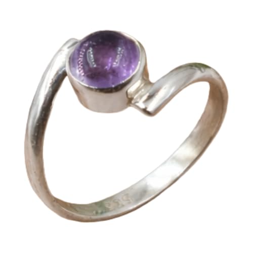 Purple Amethyst 925 Sterling Silver Handmade Promise Ring Purple Stone Ring For Women Gift Jewelry (10)