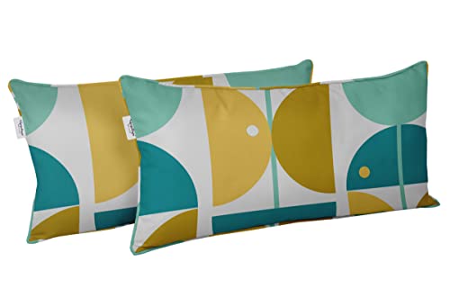 Coussin d'oreiller lombaire imperméable avec son insert tout temps abstrait - 3