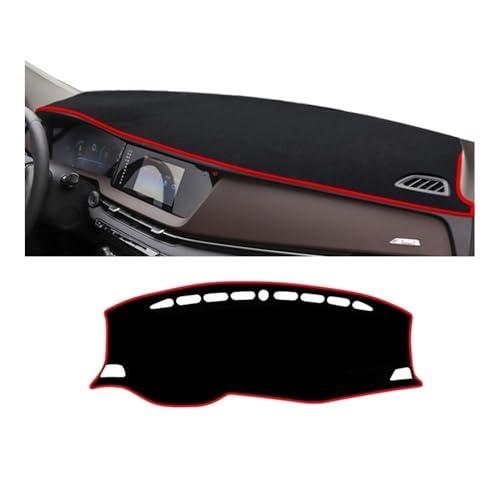 Tapis de tableau de bord anti-dérapant pour Changan CS15 2019-2023 protection soleil noire bord rouge