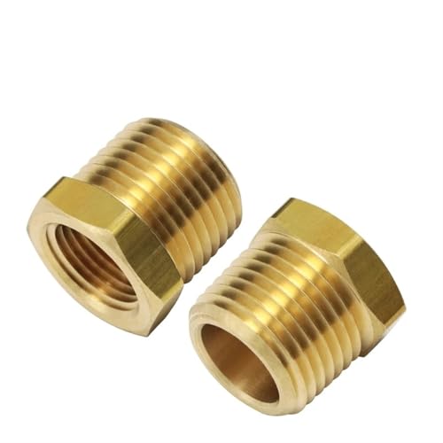Qinlu-Brass Connector Hose Fitting 2pcs 1/4