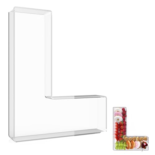 13.8" Extra Large Acrylic Letter Charcuterie Board Box, Reusable Fillable Letter Cake Candy Dish Display Serving Tray for Birthday Anniversary Party Decoration (L)