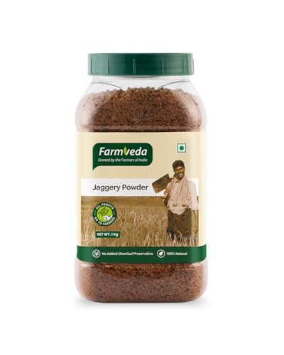 Image of Farm Veda Jaggery Powder - 1 Kg | Natural Sweetener from Sugarcane Juice | No Chemicals or Preservatives | Iron Rich | Traditional Gud Powder | Healthy Sugar Alternative