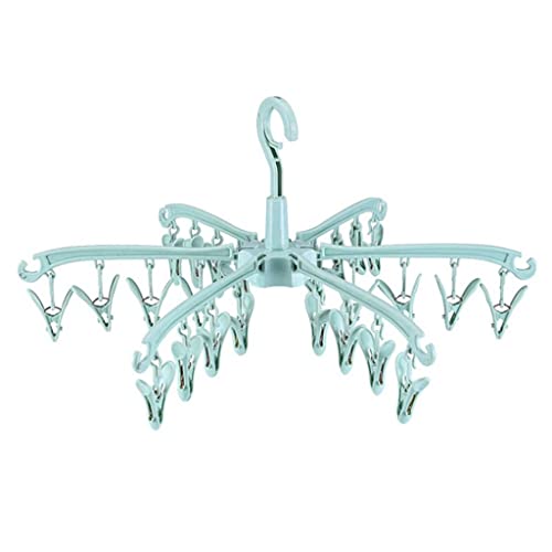 HNJCHE 24 Clip Socks Indoor Folding Sock Rack Clothes Laundry Foldable Hanger (Color : Gray, Size : 51 * 51 * 24cm)