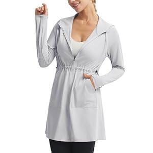 baleaf Women’s UPF 50+ Long Jacket UV Sun Protection Hoodie Rash Guard Cooling Lightweight Cover Up SPF Swim Beach Athletic