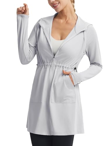 baleaf Women’s UPF 50+ Long Jacket UV Sun Protection Hoodie Rash Guard Cooling Lightweight Cover Up SPF Swim Beach Athletic