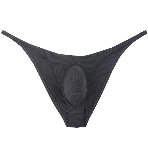 Men's Ultra Thin Ice Silk Cheeky Briefs Underwear Male Bulge Pouch Pucker Butt Bikinis Underpants String Lingeries3