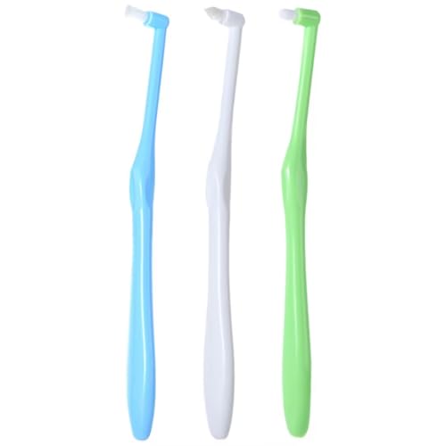 Tuft - Cepillo de dientes con mechón (3 unidades, cerdas puntiagudas/redondas/planas, cepillo con mechones, cepillo con mechones para ortodoncia, puentes, limpieza detallada)