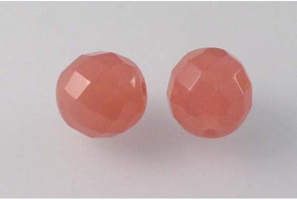 60pcs Fire Polished Faceted Beads Round 4 mm, Opaque Pink (74020), Bohemia Crystal Glass, Czechia 15119001