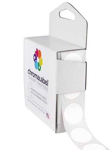 ChromaLabel 3/4 Inch Circle Labels, Permanent Round Dot Stickers, Ideal Sticky Dots for Color Coding - 1000 Dot Labels per Dispenser Box, White Stickers