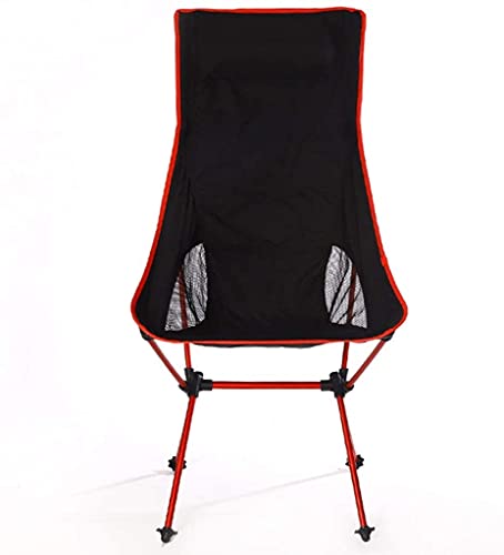 Chaise de camping portable pliante noire avec dossier haut de randonnée