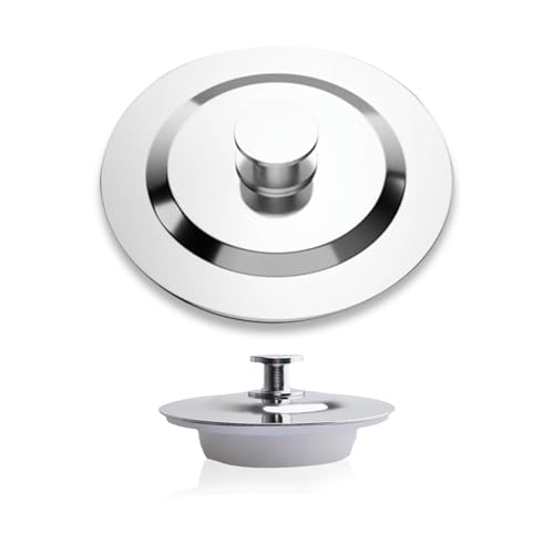 Sink Plug - Homiladi Universal Bath Plug | 40-45mm Stainless Steel & Silicone Kitchen Sink Plug | Kitchen Sink Drain Cover | Corrosion-Resistant Easy-Pull Vath Plug Seal for Bathroom and Kitchen