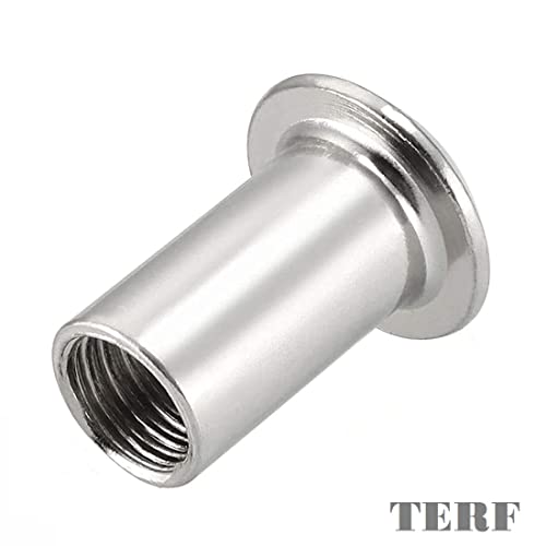 TERF® M6 X 12mm Joint Connector Nuts M6 (6mm) X 12mm Barrel Bolts Socket Head Insert Furniture Hexagonal Allen Flat Head Cap Nuts Alan Key Sleeve Hex Nut - Pack of 10